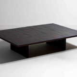 Large bamboo & wengé coffee table by Axel Vervoordt, 1980s