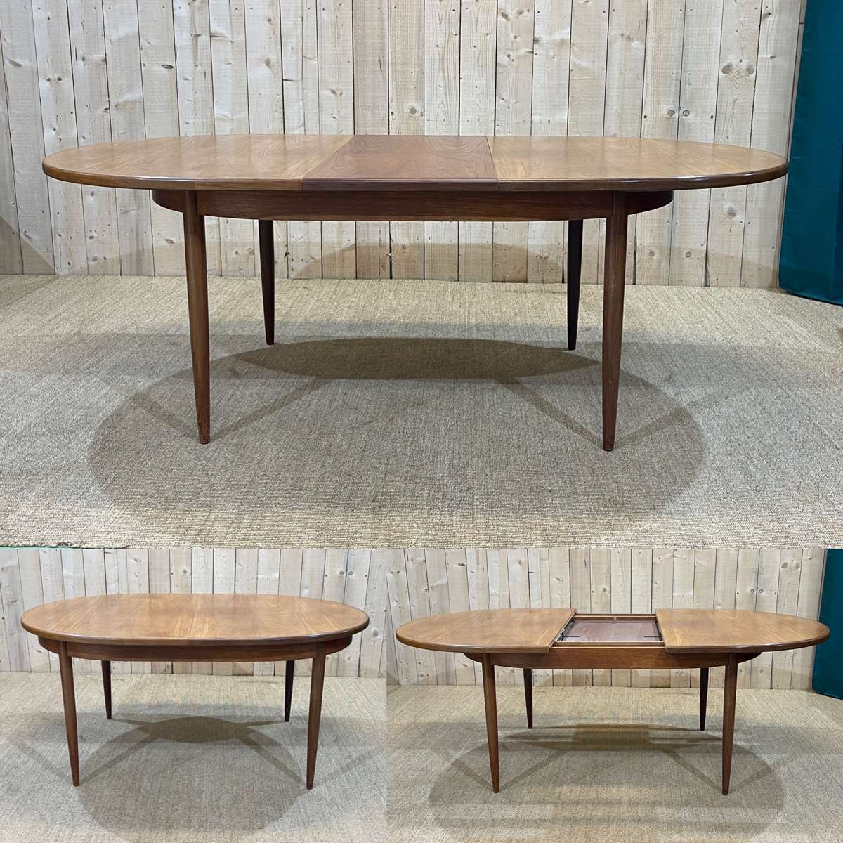 Oval table from the 70s of the G-plan brand with a butterfly extension