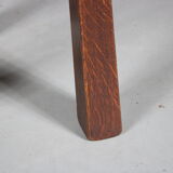 1970s brutalist oak stool from the netherlands