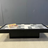 Vintage lacquer and aluminum coffee table, 1970s
