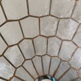 Vintage mother-of-pearl and brass pendant light