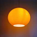 XXL onion pendant light in orange opaline, design Alessandro Pianon, Vistosi, 1960
