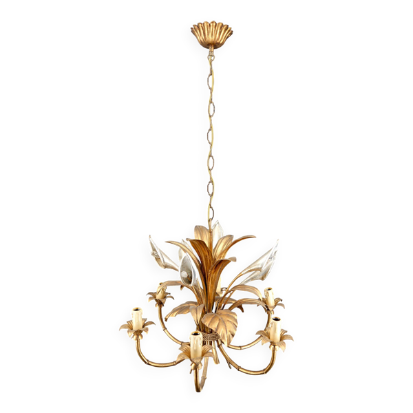 Lustre ''Calla Lily'' par Hans Kögl, Hollywood Regency, c. 1970,