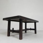 Square tile table from Vallauris, signed Dan with an image of a fantastic bird, 1960s.