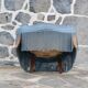 Blue velvet toad armchair