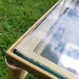 Gold metal and glass coffee table