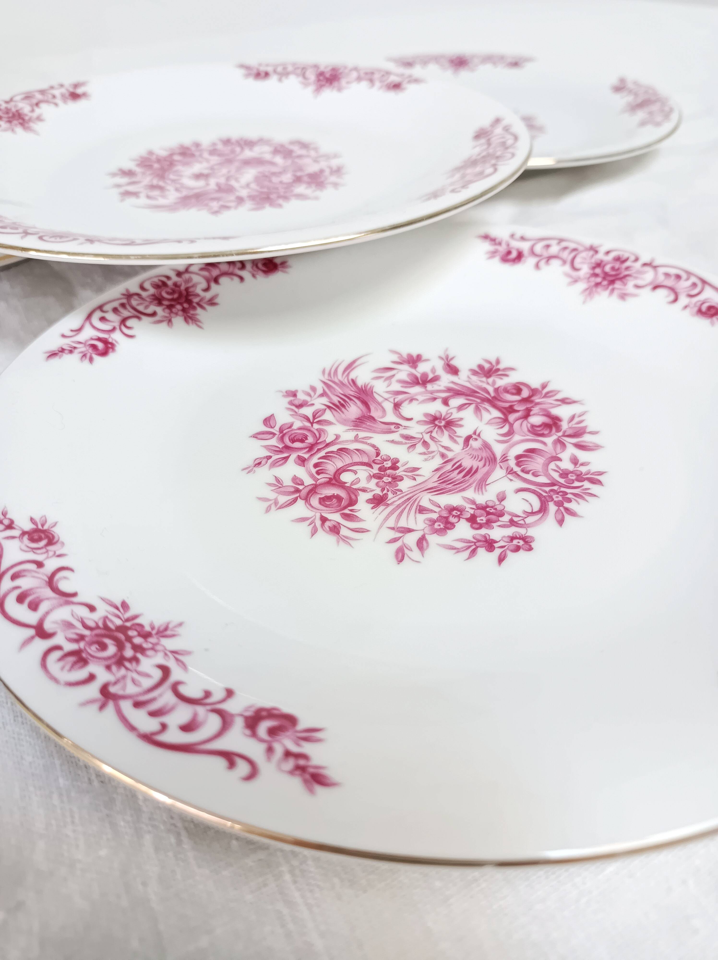 4 flowery dessert plates Bavaria