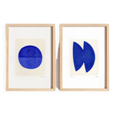 Duo de peintures - Neo et Plum - bleu majorelle - signées Eawy