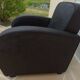 Black grey leather club chair - Very good condition