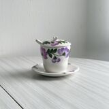 Sugar bowl, jam or honey pot hand painted "Richard Ginori", made in Italy.