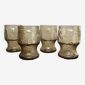 4 verres Fruits vintage Italy