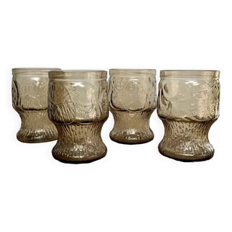 4 verres Fruits vintage Italy