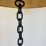 Large brutalist iron floor lamp