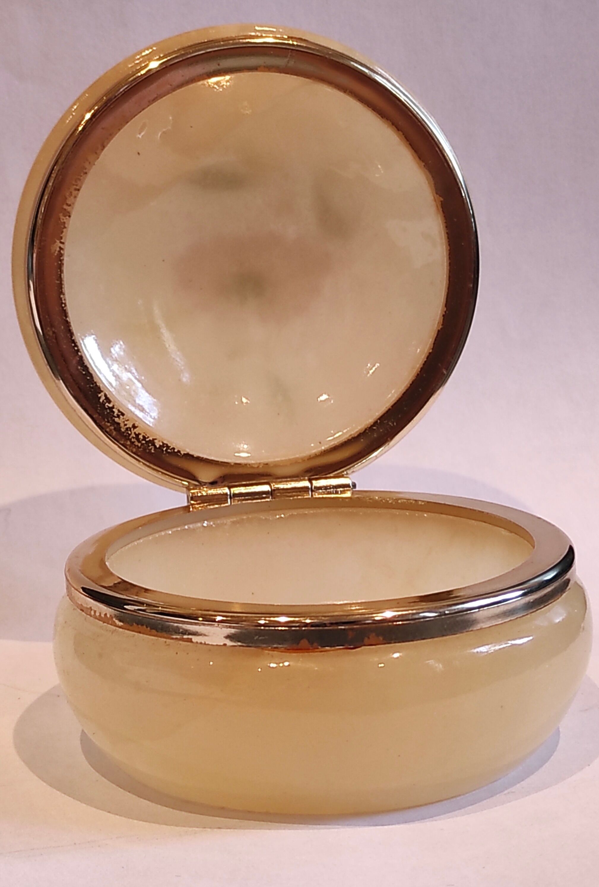 opaline box with floral pattern, 60s