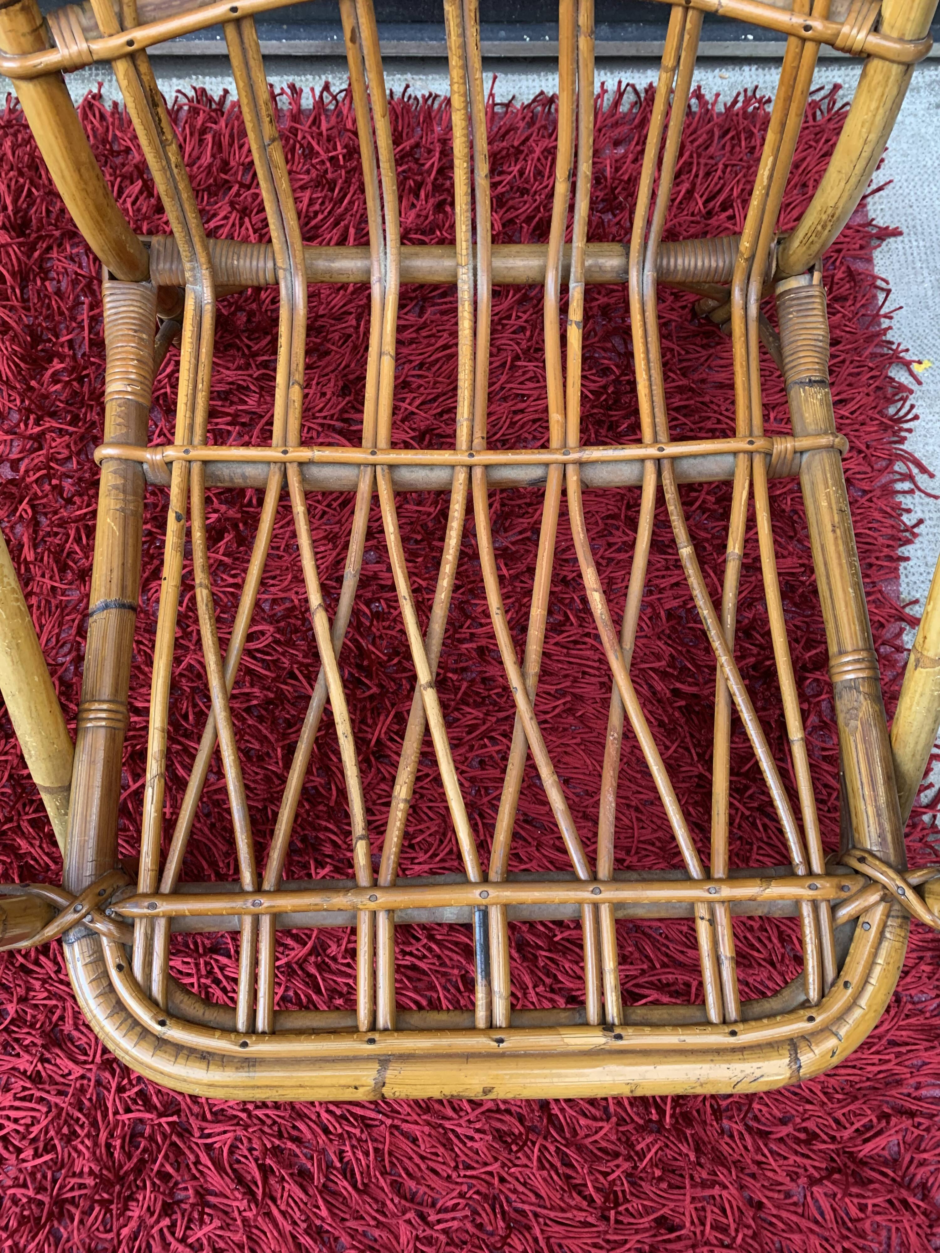 Pair of rattan chairs with cushions Audoux Minnet
