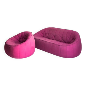 Three-seater sofa and "Ottoman" model armchair by Noé Duchaufour-Lawrance for Cinna / Ligne Roset