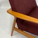 Chair created by Mr. Zieliski year 60 burgundy fabric.