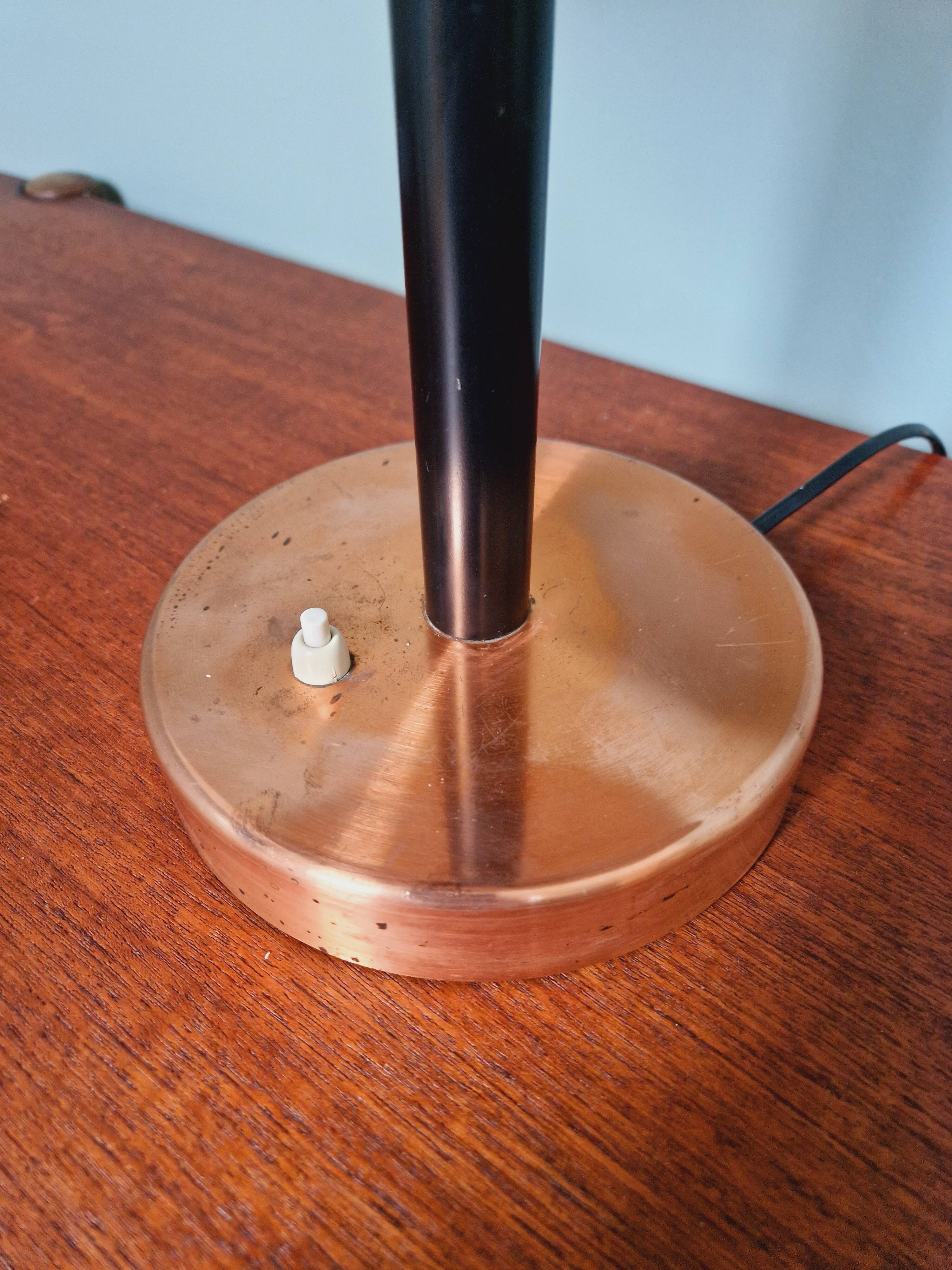 Large copper desk lamp, 1950s
