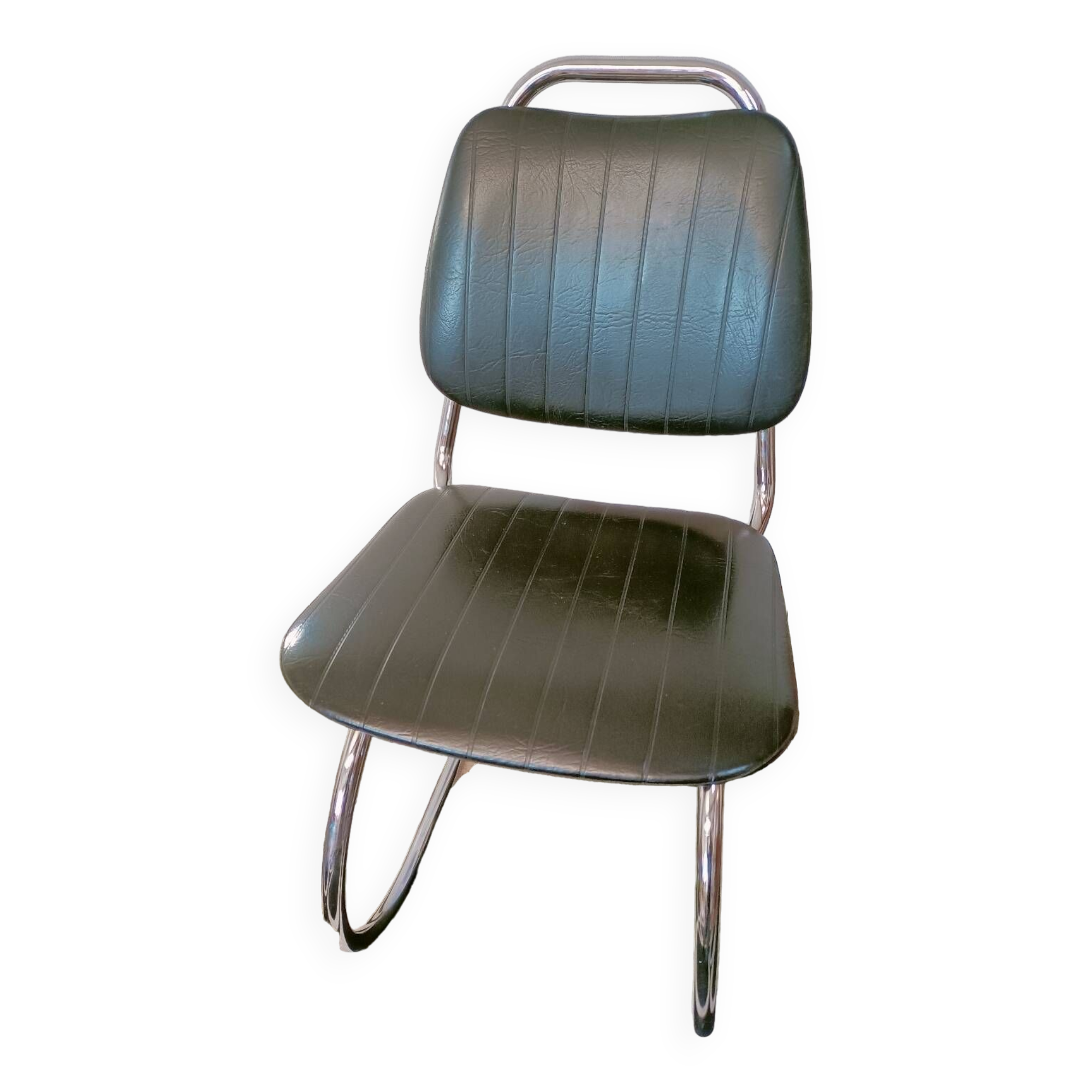 Seventies leatherette cantilever chair