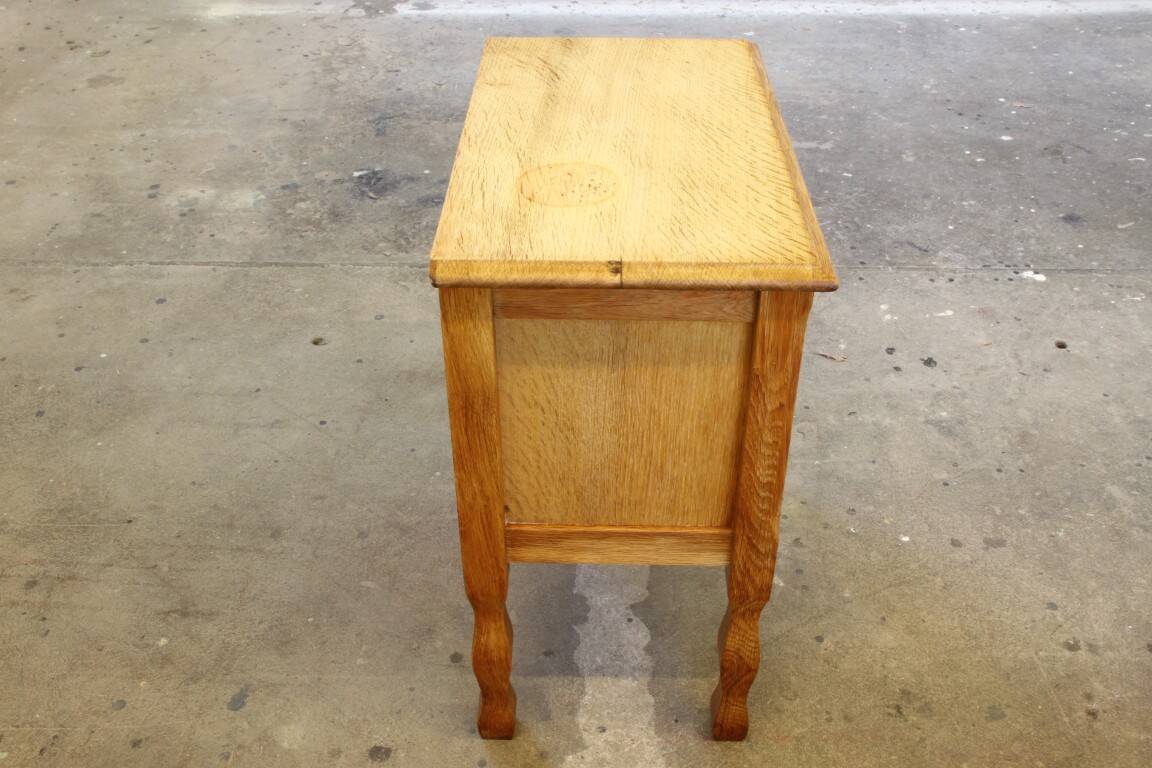 Vintage Danish 1960s oak nightstand / bedside table style of Henning Kjærnulf