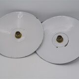 Duo of wall lamps in enamelled plate