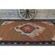 1970s vintage Turkish Oushak handmade wool cotton brown area rug 180x345