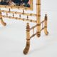 Decorative gilded wood fire screen faDecorative gilded wood fire screen bamboo and silk style 1960s