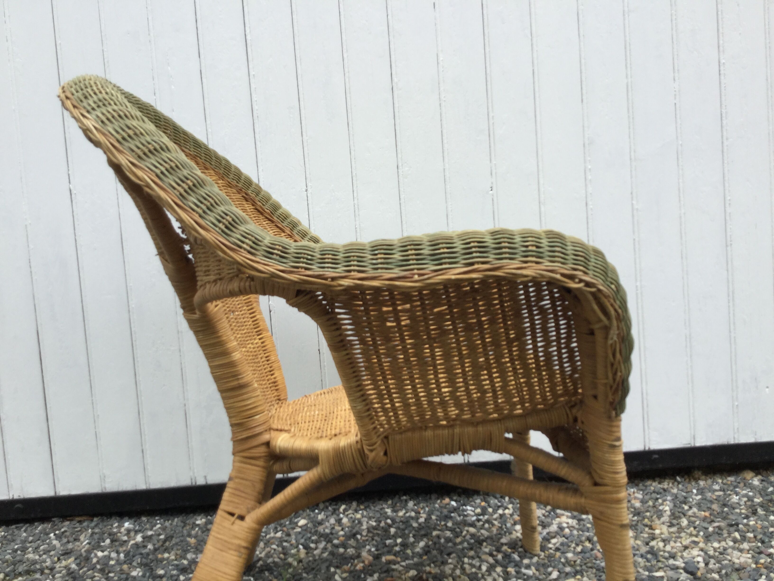 Rattan and bamboo armchair