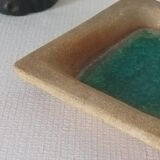 Vide poche artisanal grès et résine turquoise