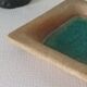 Vide poche artisanal grès et résine turquoise