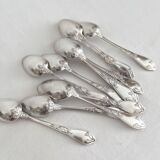 12 small silver-plated metal teaspoons "Cocoa" by Boulenger