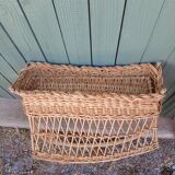 Antique wicker magazine rack