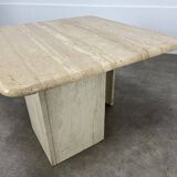 Square travertine coffee table