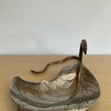 Art Nouveau brass and silver-plated metal pocket emptier