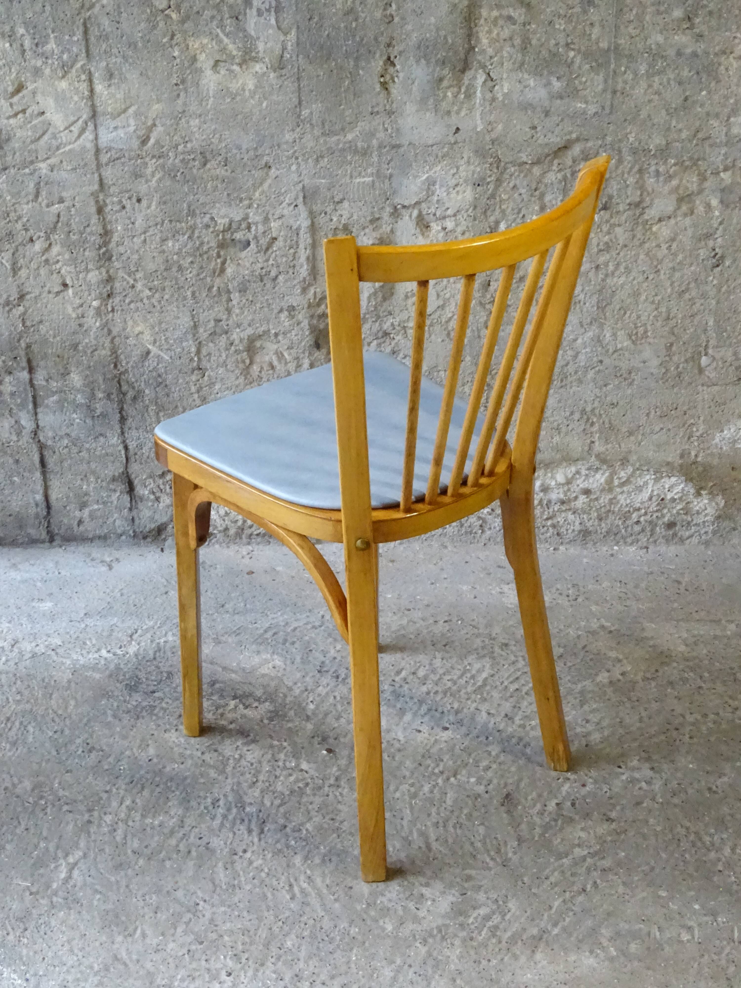 Set de 2 chaises baumann bistrot n°53 skaï gris