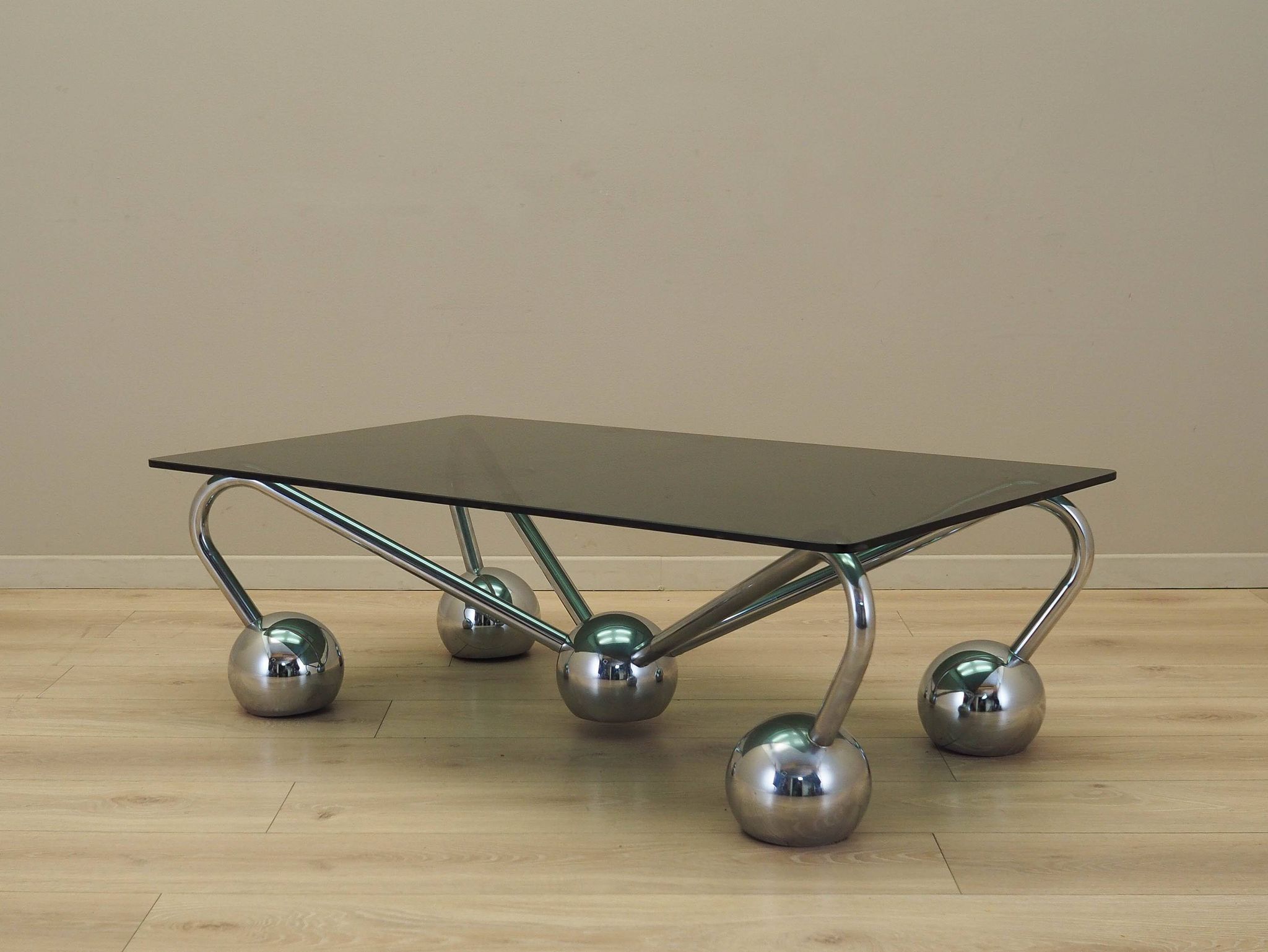 Glass coffee table, Italian design, 1970s, manufactured in Italy