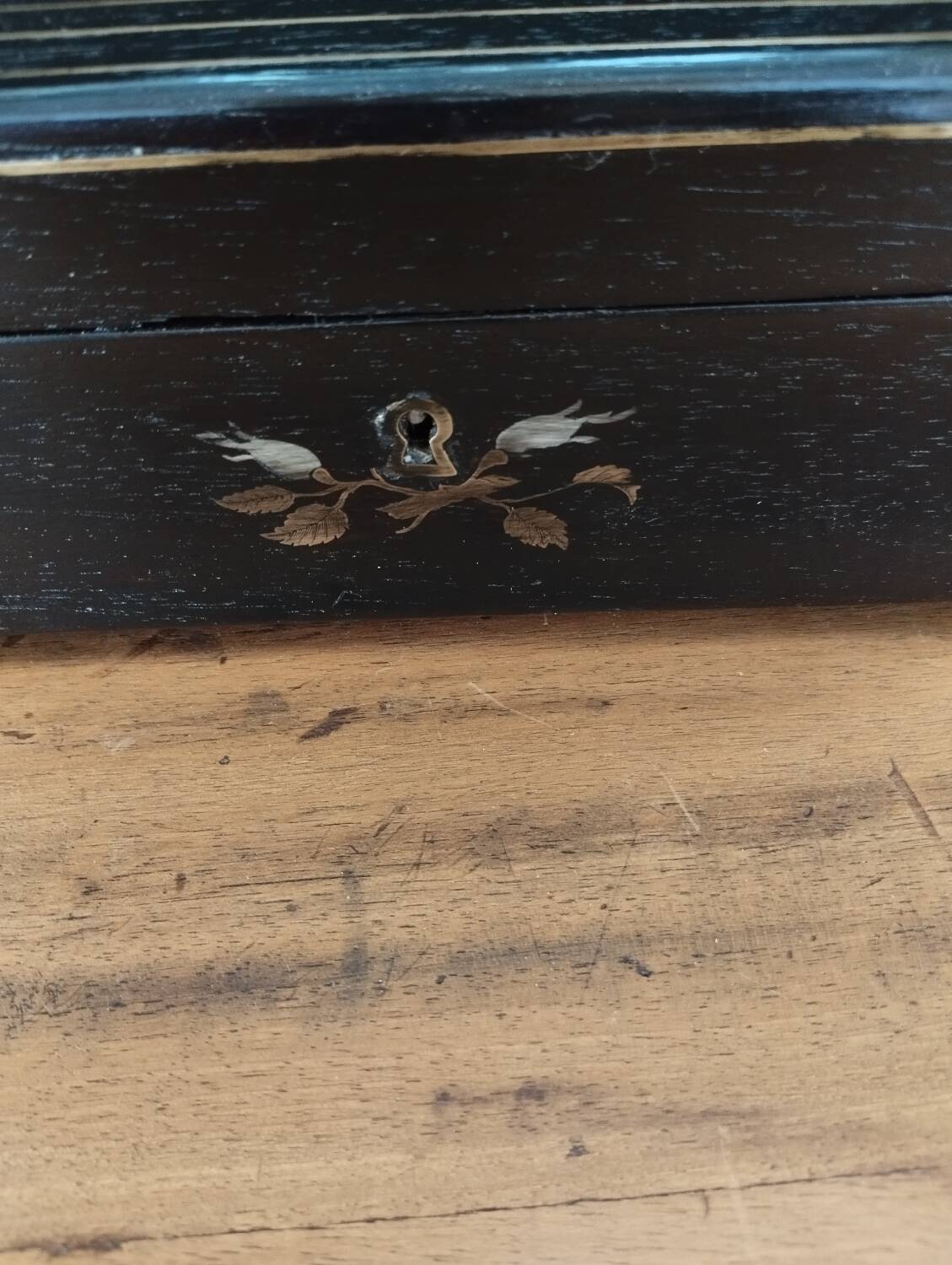 Marquetry jewelry box and music box
