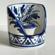 Blue ceramic hand candle holder vintage craft