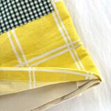 Ecru tablecloth, central pattern, vintage fabric