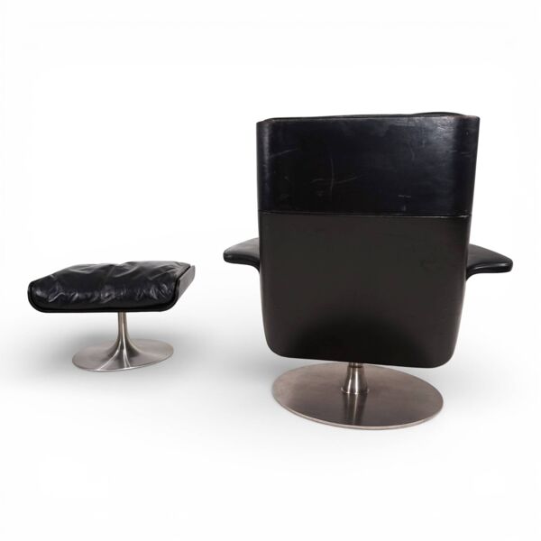 Fauteuil en cuir Kaufeld Siesta 62 par Jacques Brule, 1960