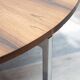 1970s round coffee table, with a remarkably beautiful grain.