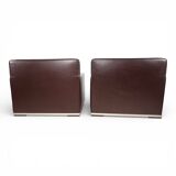 Set of 2 B&B Italia Maxalto Apta Imprimatur leather armchairs by Antonio Ci