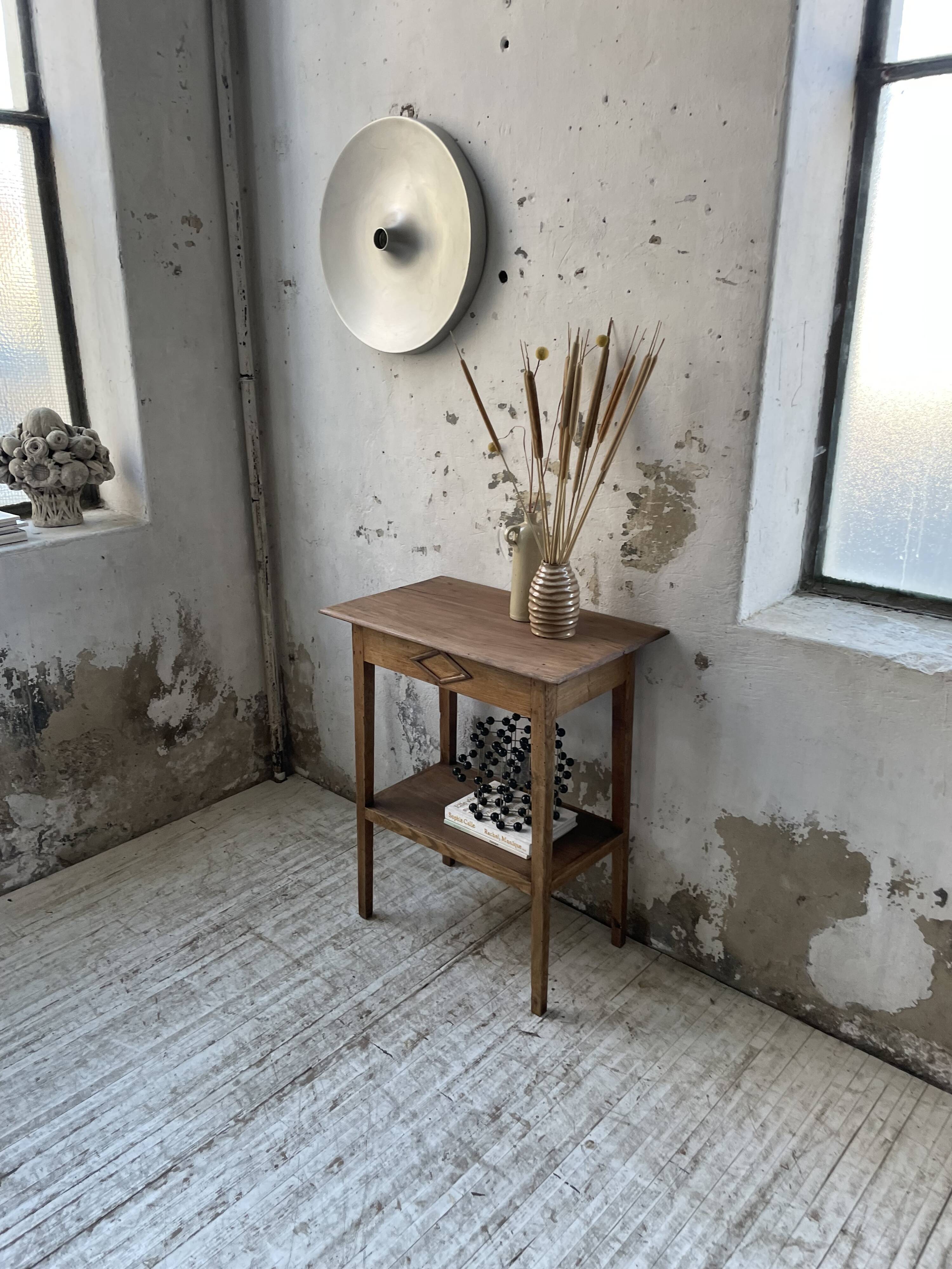 Oak spindle leg console table