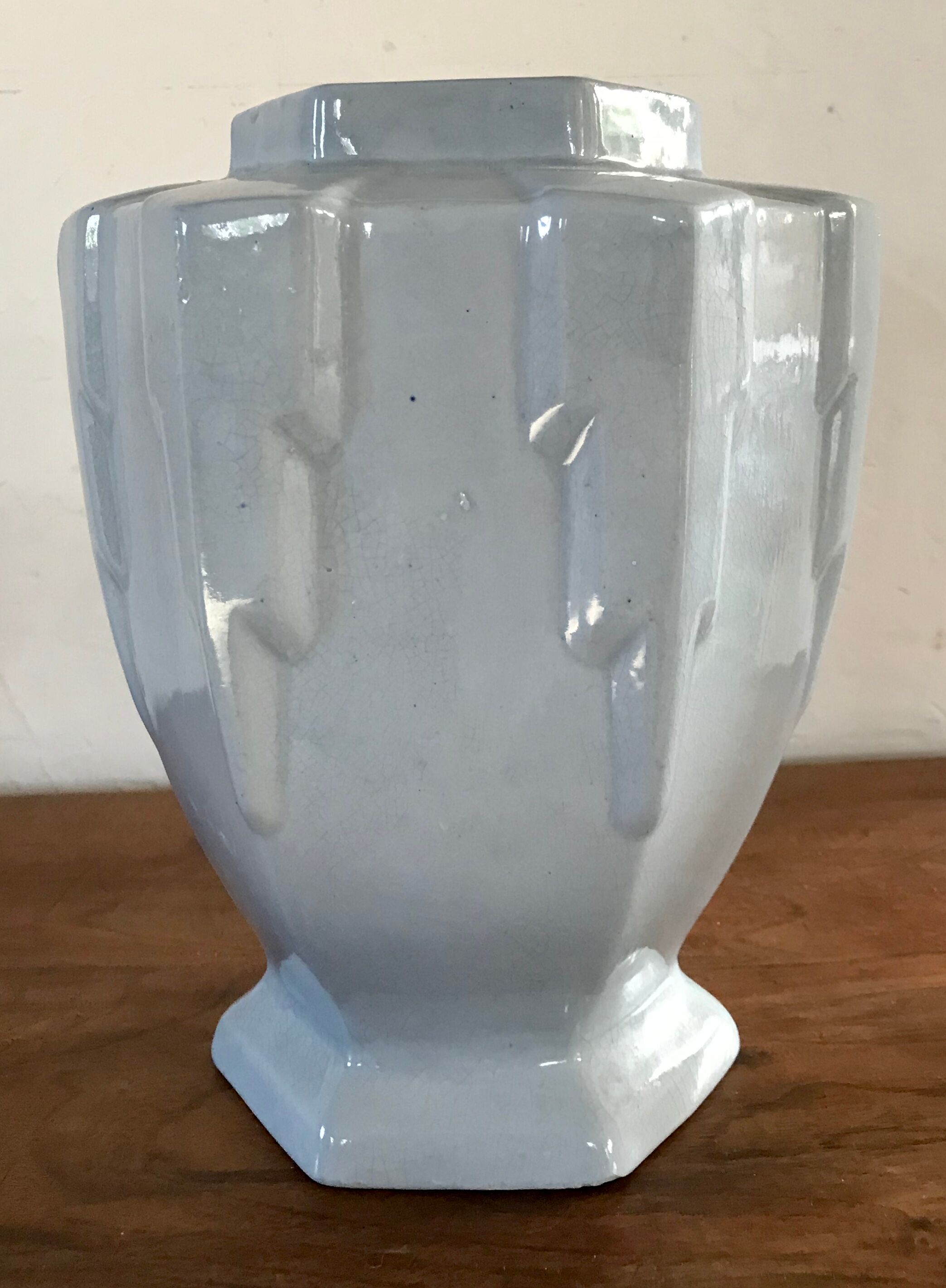 Art Deco cracked ceramic vase