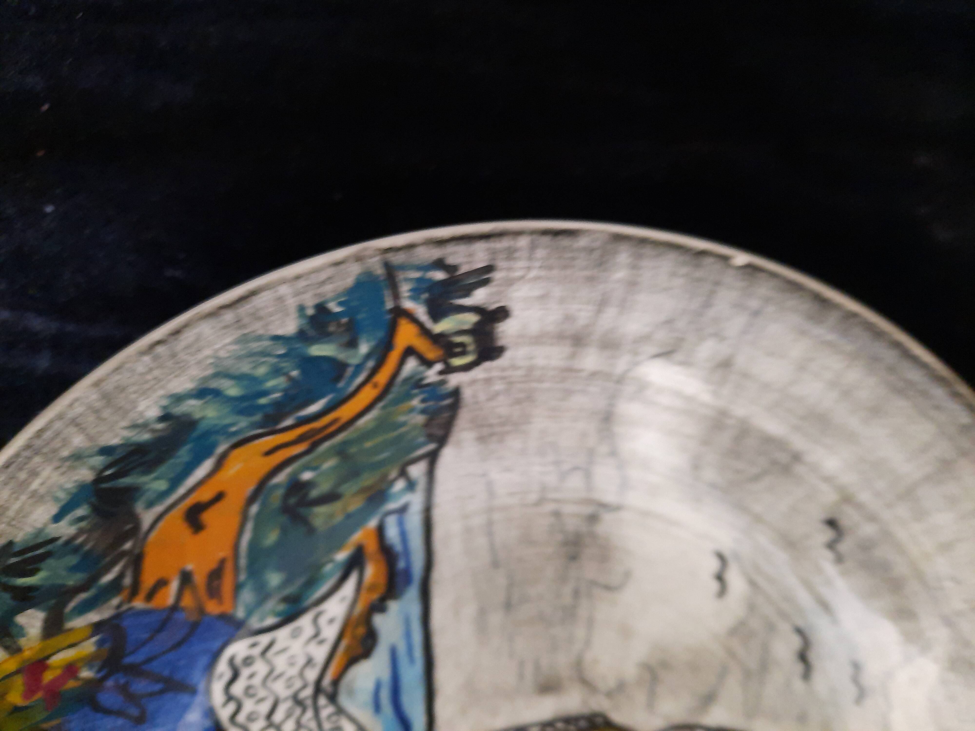 Ceramic Plate Youen Quimper Breton Decor Unique Piece Hand Painted 21,