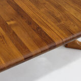 Vintage Danish round extendable dining table solid teak 1960s