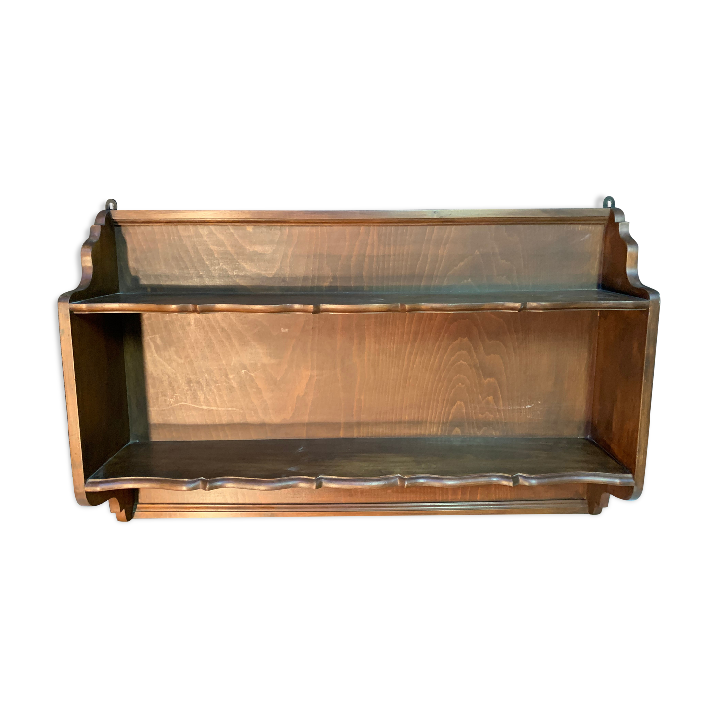 Étagère murale à double plateau en bois