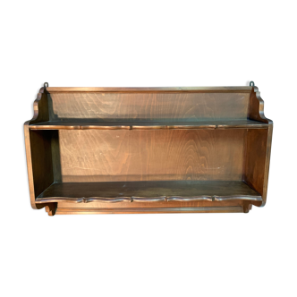 Double wooden wall shelf