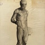 Nu académique à l’Antique par Berger dit Lheureux Biloul Beaux-Arts XXe