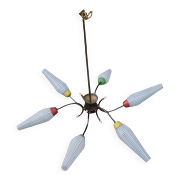 Vintage 1960s 6-arm suspension chandelier